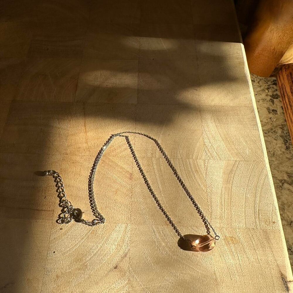 Necklace Pink Bead Dainty Minimal Necklace